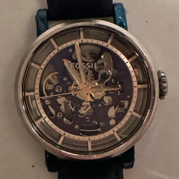 Fossil boyfriend skeleton blue watch - Picture 4 of 4